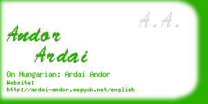 andor ardai business card